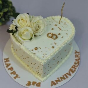 Golden heart Celebration Cake