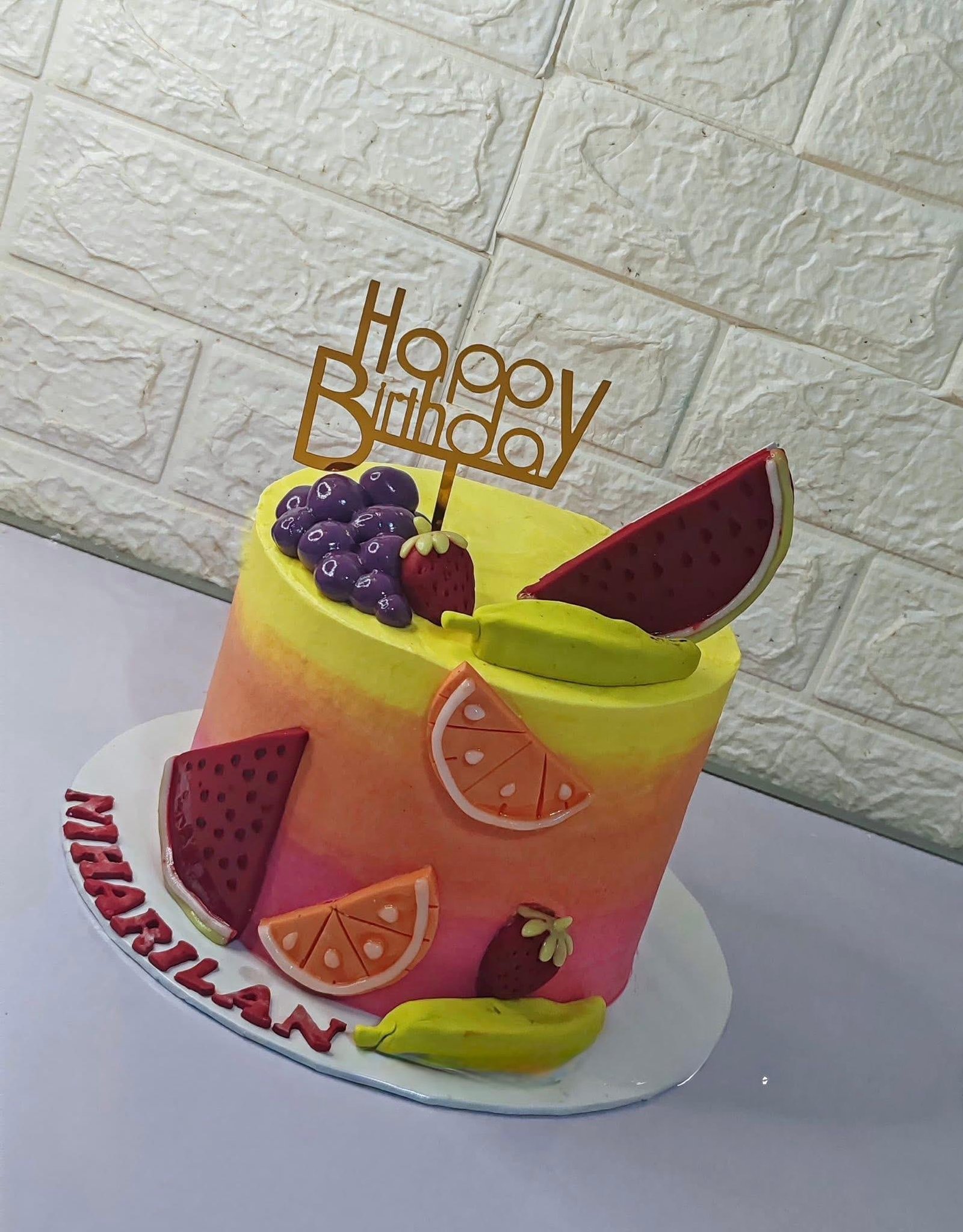 Sunset Fruit Fantasy Cake