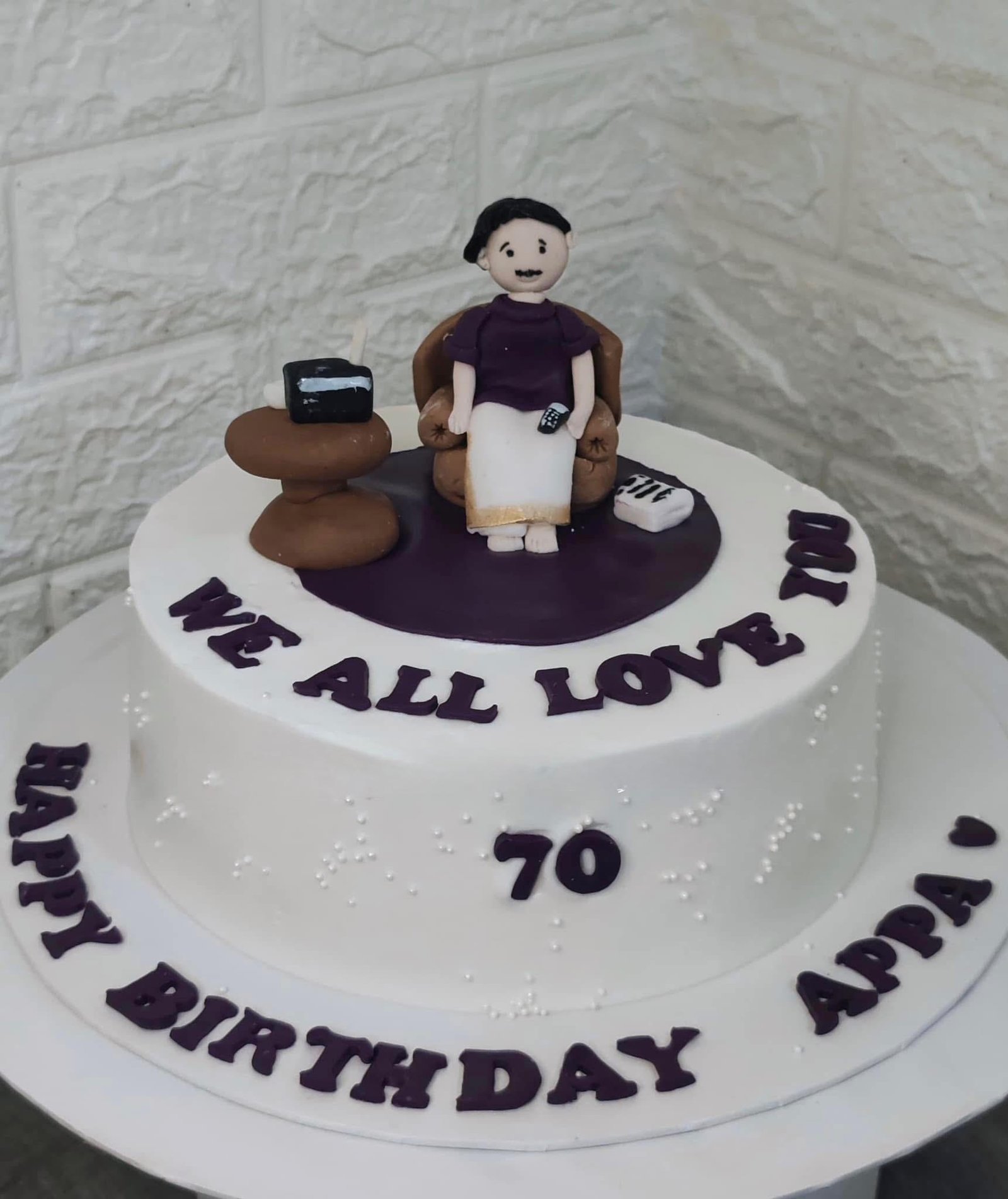 Elegant 70th Milestone Cake